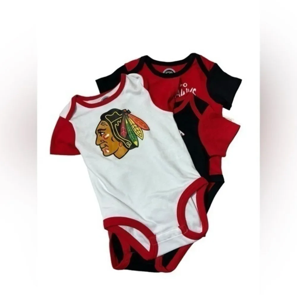 NEW NHL Chicago Blackhawks bodysuits 3 piece bodysuit 3-6M 3-6 months baby